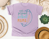 Our Proud Football Mama graphic tee in Orchid
