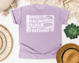 Brisket Bacon Ribs And Freedom White graphic tee in Orchid