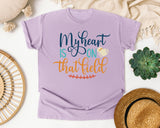 My Heart Is On That Field Navy graphic tee in Orchid
