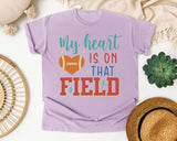 My Heart Is On That Field Bolt graphic tee in Orchid