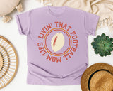 Livin That Football Mom Life Circle graphic tee in Orchid