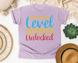 3rd Grade Level Unlocked Teal graphic tee in Orchid
