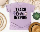 Teach Love Inspire Coffee graphic tee in Orchid