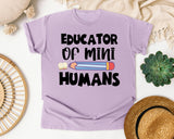 Educator Of Mini Humans graphic tee in Orchid