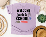 Welcome Back To School Paintbrush graphic tee in Orchid