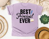 Best Principal Ever graphic tee in Orchid