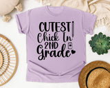 Cutest Chick In 2nd Grade Notebook graphic tee in Orchid