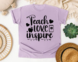 Teach Love Inspire Notebook graphic tee in Orchid