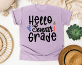 Hello Seventh Grade graphic tee in Orchid