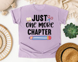 Just One More Chapter graphic tee in Orchid