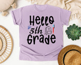 Hello 5th Grade Backpack Bulb graphic tee in Orchid