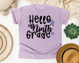 Hello Ninth Grade Globe graphic tee in Orchid