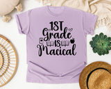 1st Grade Is Magical graphic tee in Orchid