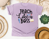 Teach Like A Boss graphic tee in Orchid
