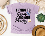 Trying To Earn Brownie Points graphic tee in Orchid