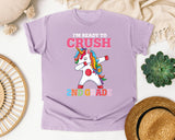 Im Ready To Crush 2nd Grade Unicorn graphic tee in Orchid