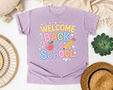 Welcome Back To School Sparkle graphic tee in Orchid