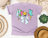 Pre-K Paper Bow graphic tee in Orchid