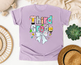 Third Grade Paper Bow graphic tee in Orchid