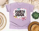 Fourth Grade Scallop Bow graphic tee in Orchid