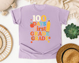 100 Days Of First Grade graphic tee in Orchid