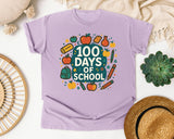 100 Days Of School Supplies Circle graphic tee in Orchid