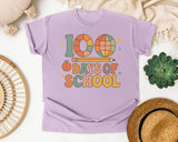 100 Days Of School Globe Pencil graphic tee in Orchid