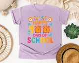 Happy 100 Days Of School Alarm Clocks graphic tee in Orchid