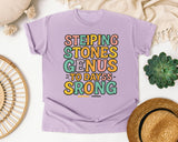 Stepping Stones To 100 Days Strong graphic tee in Orchid