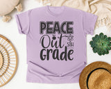 Peace Out 5th Grade Grey graphic tee in Orchid