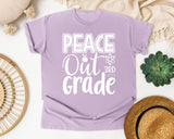 Peace Out 3rd Grade White graphic tee in Orchid