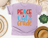 Peace Out 4th Grade Orange graphic tee in Orchid