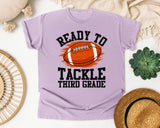 Ready To Tackle Third Grade graphic tee in Orchid