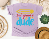 1st Grade Dude White 2 3 graphic tee in Orchid