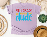4th Grade Dude Bright graphic tee in Orchid