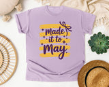 Made It To May graphic tee in Orchid