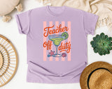 Teacher Off Duty Margarita graphic tee in Orchid