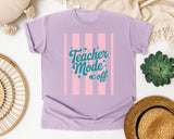 Teacher Mode Off Stripes graphic tee in Orchid