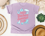 Tired Teachers Summer Club graphic tee in Orchid