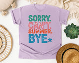 Sorry Can't Summer Bye graphic tee in Orchid