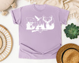 Dad Hunting White graphic tee in Orchid