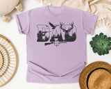 Dad Hunting Grey graphic tee in Orchid