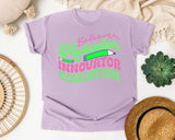 Believer Motivator Innovator Educator graphic tee in Orchid