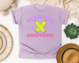 Teaching Is My Superpower graphic tee in Orchid