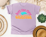Just One More Chapter graphic tee in Orchid