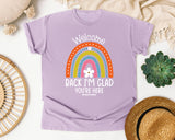 Welcome Back I'm Glad You're Here graphic tee in Orchid