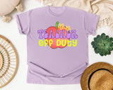 Teacher Off Duty Apple graphic tee in Orchid