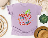 Best Teacher Ever Apple graphic tee in Orchid