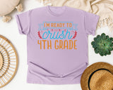 I'm Ready To Crush 4th Grade Gold graphic tee in Orchid