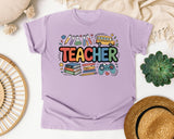 Teacher School Supplies Graphic Tee graphic tee in Orchid